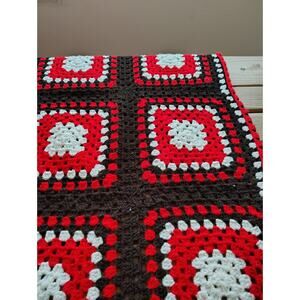 Vintage Afghan Blanket Granny Square 65x44 In Handmade Gramacore Y2k Multicolor
